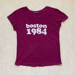 RARE Brandy Melville shirt Boston 1984 Maroon